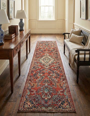 2' 4 x 10' Hamedan Wool Runner Rug