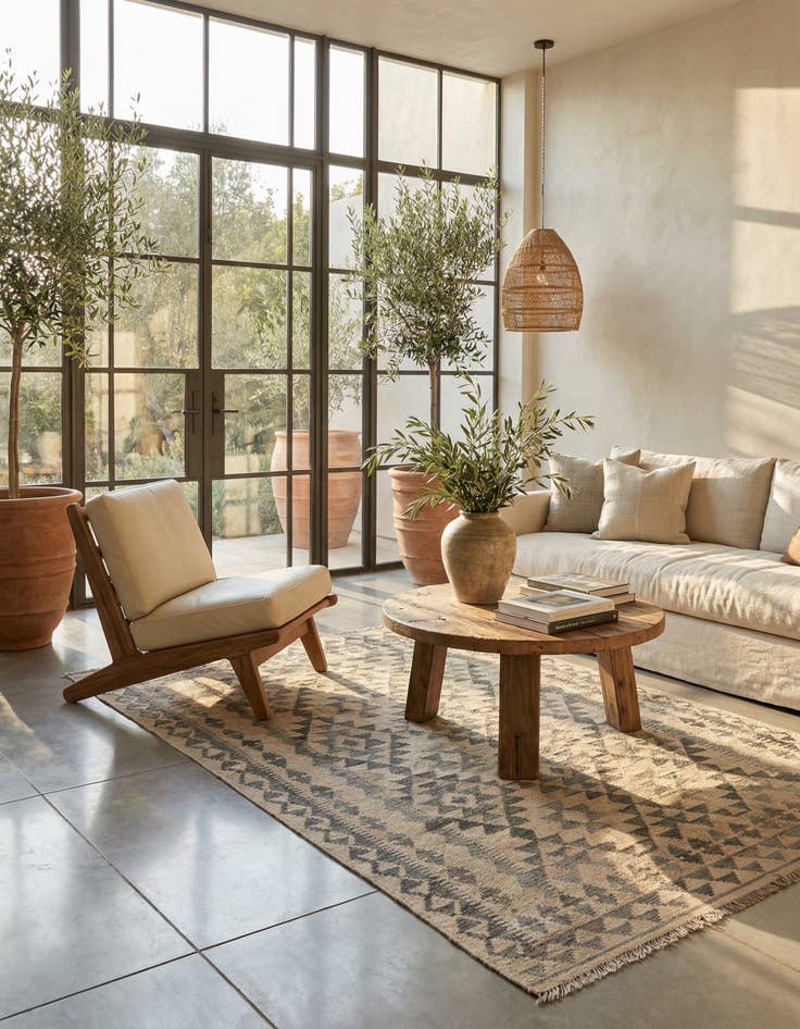 Detail image of 3' 10 x 5' 10  Hand Woven Kilim Maymana Wool Rug