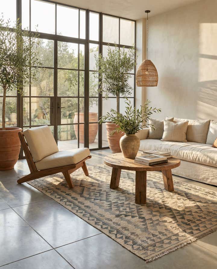 3' 10 x 5' 10 Hand Woven Kilim Maymana Wool Rug