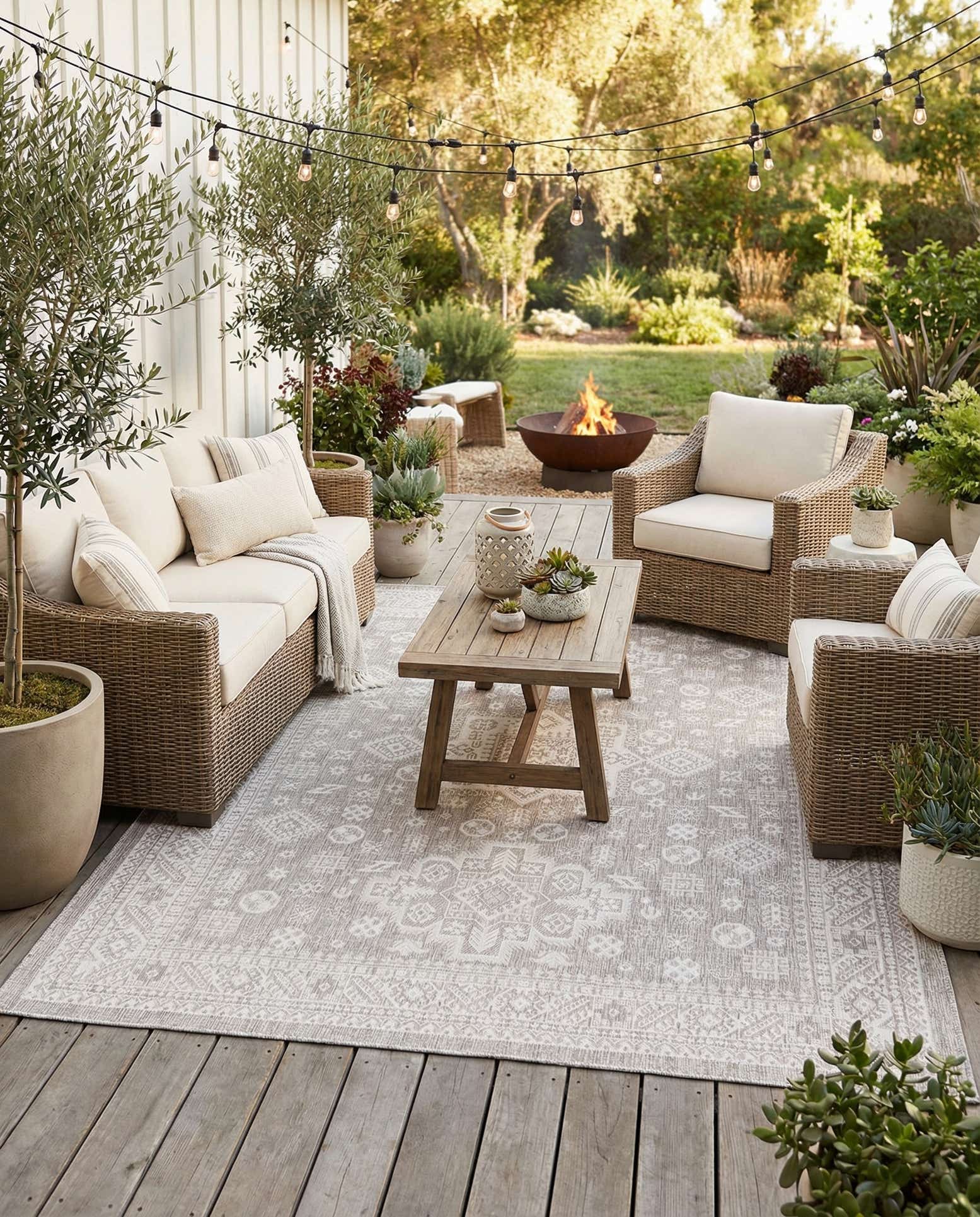 9' x 12' Easy-Clean Aztec Indoor / Outdoor Rug