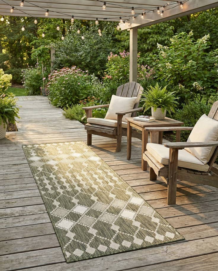 Detail image of 2' x 5' Easy-Clean Lattice Indoor / Outdoor Runner Rug