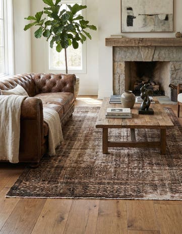 4' 10 x 9' 5 Hand Knotted Ultra Vintage Persian Wool Rug