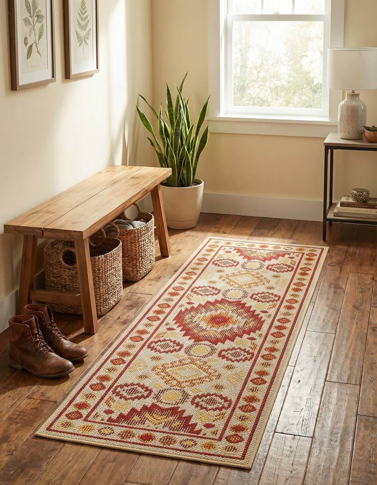 Detail image of 2' x 6'  Washable Baja Indoor / Outdoor Runner Rug