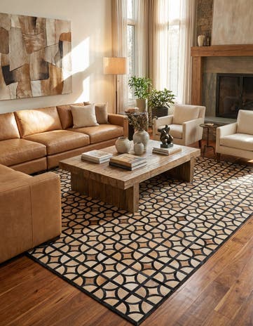 8' 2 x 10' Cowhide Leather Rug