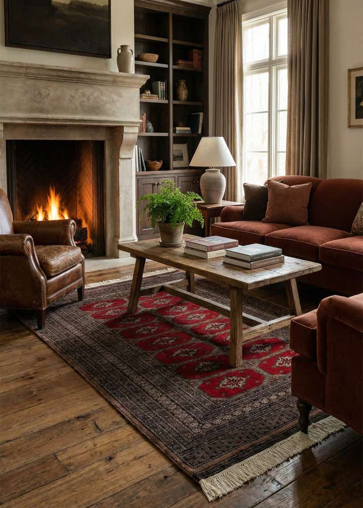 4' 3 x 6' Hand Knotted Bokhara Wool Rug