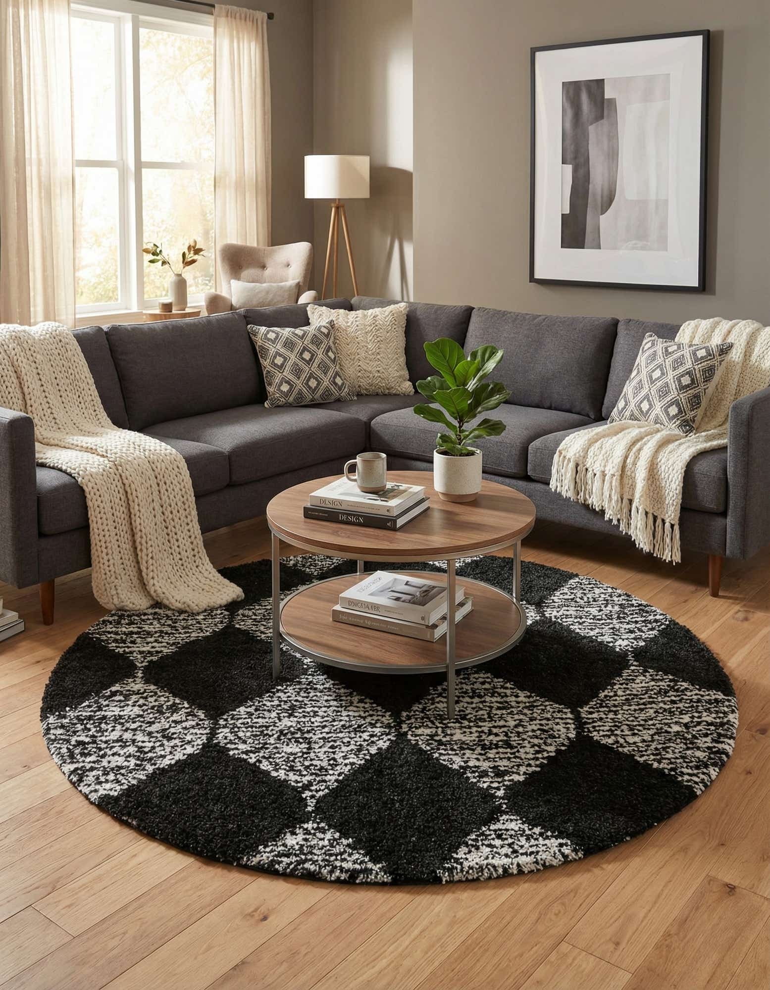 7' x 7' Serenity Shag Round Rug
