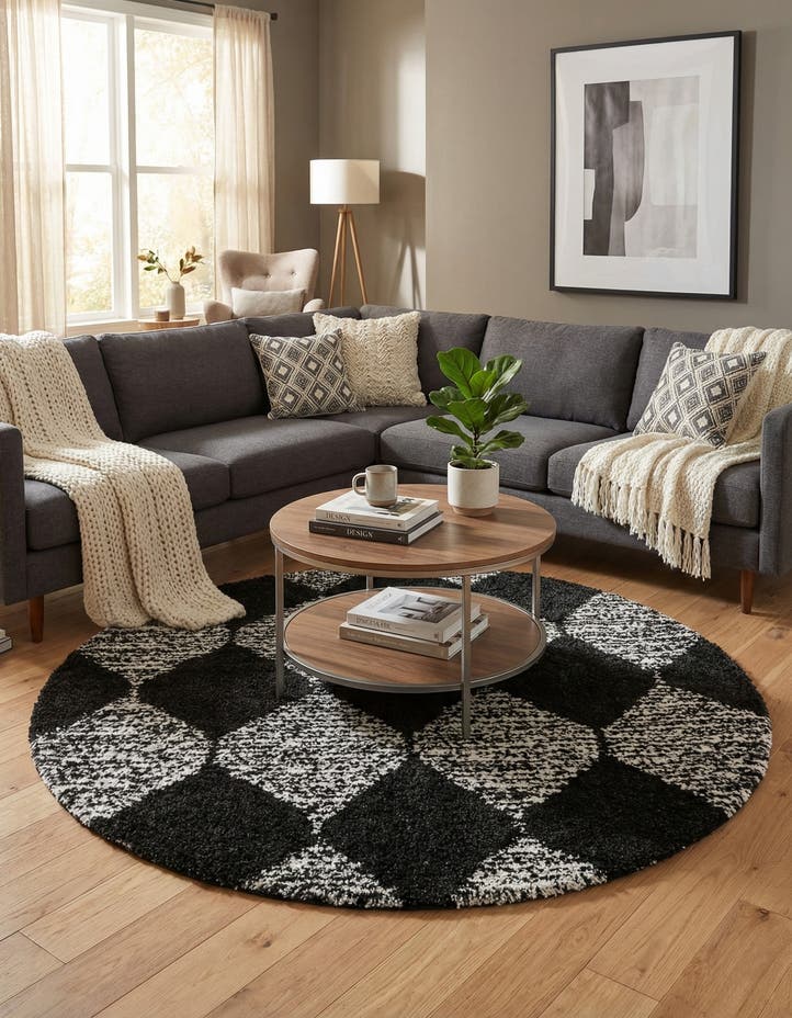 7' x 7' Serenity Shag Round Rug