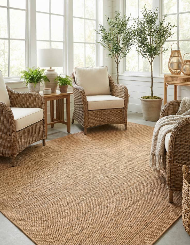 Detail image of 7' 10 x 7' 10  Washable Border Indoor / Outdoor Square Rug