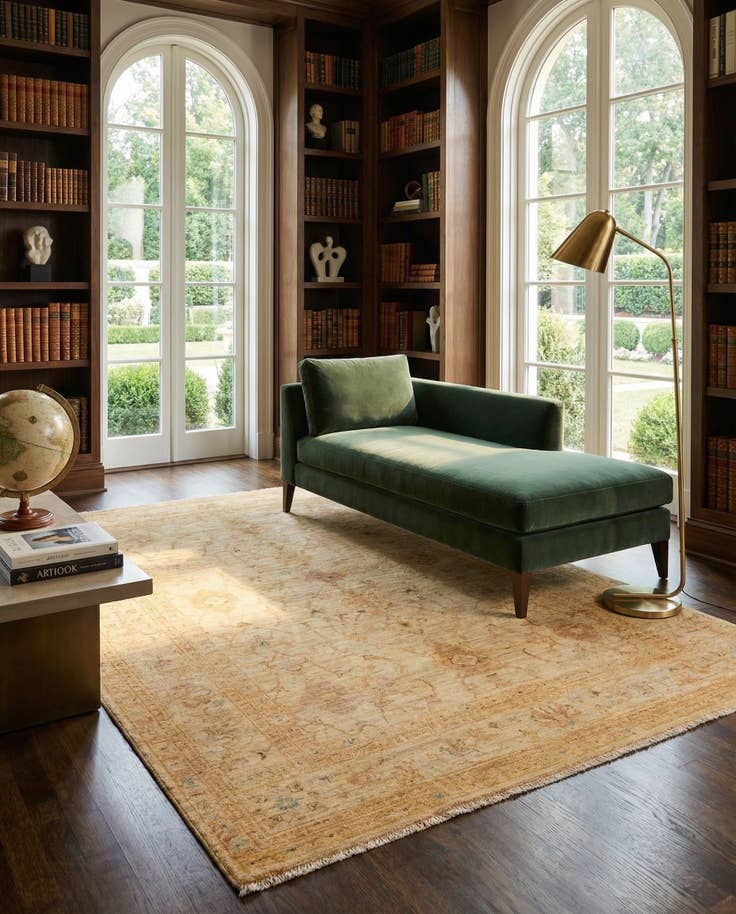 Detail image of 5' 7 x 7' 10 Hand Knotted Peshawar Ziegler Rug