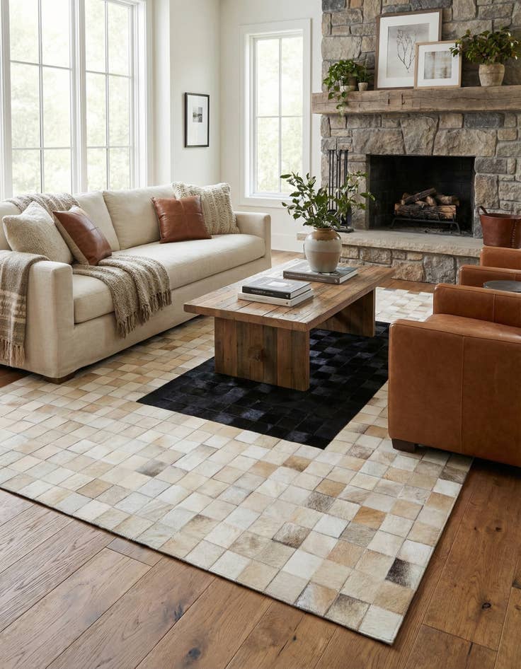 Detail image of 5' x 8' Cowhide Leather Rug