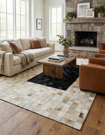 5' x 8' Cowhide Leather Rug