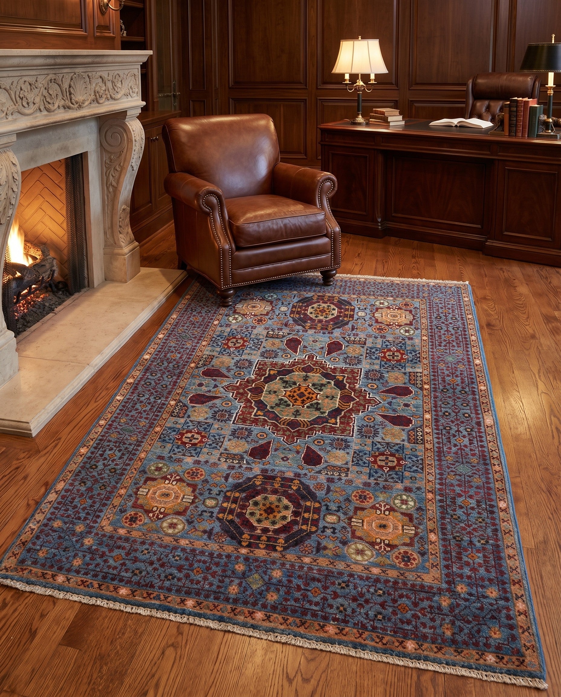 3' 5 x 5' Hand Knotted Mamluk Ziegler Rug
