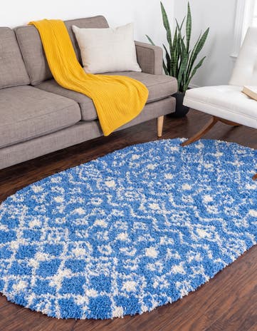 4' x 6' Moroccan Trellis Shag Oval Rug