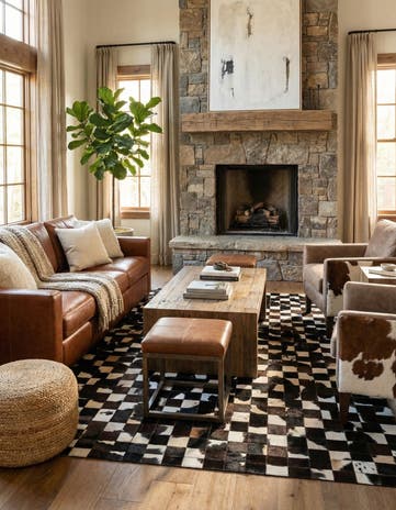 5' x 7' 11 Cowhide Stocks Rug