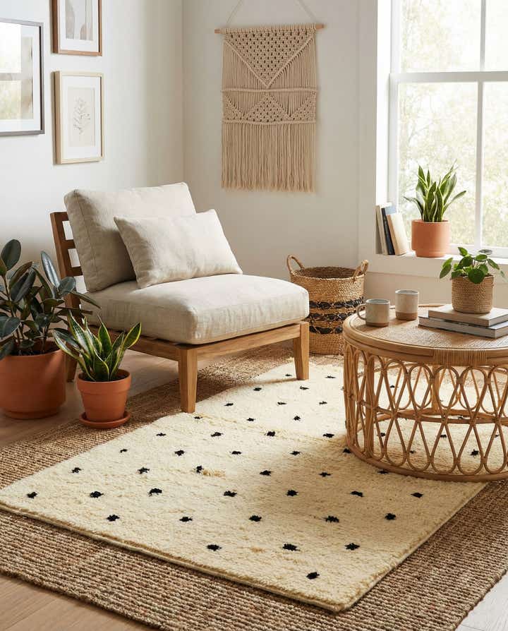 2' 10 x 4' 10 Hand Knotted Moroccan Wool Rug