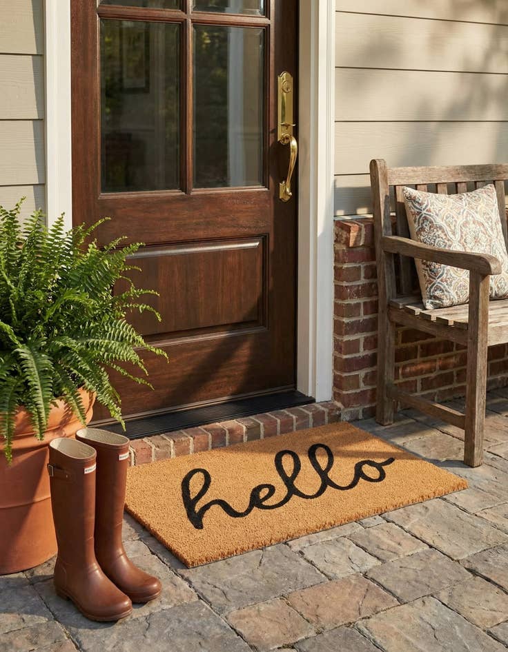 Detail image of  1' 6 x 2' 6 Hello Doormat