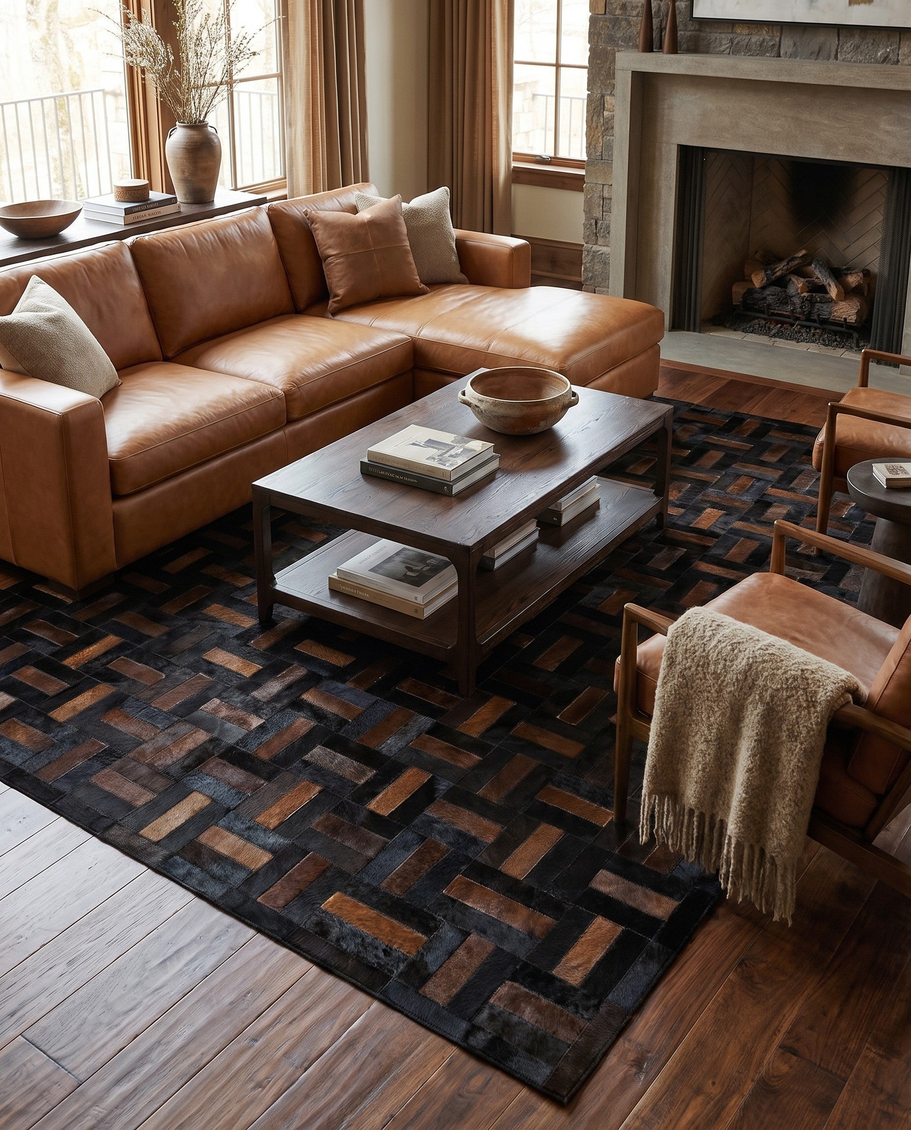 5' 3 x 8' 2 Cowhide - Patchwork Rug