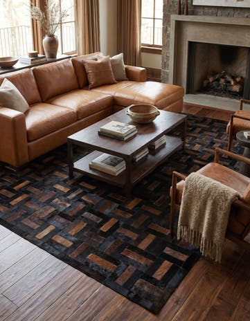 5' 3 x 8' 2 Cowhide - Patchwork Rug