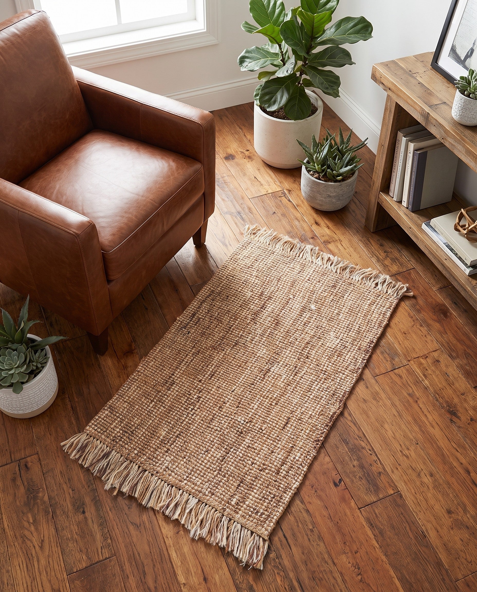 95cm x 155cm Tissé à la main Chunky Jute Tapis