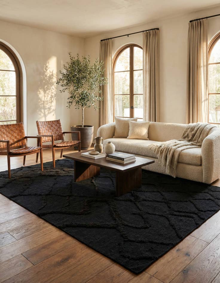 Detail image of 6' 5 x 9' 9  Hand Knotted Moroccan Wool Rug