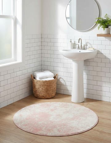 Carnation Pink Aurora Round Rug