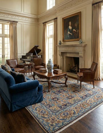 8' 11 x 13' 5 Kashan Wool Rug