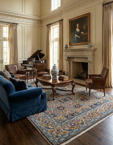 8' 11 x 13' 5 Kashan Wool Rug
