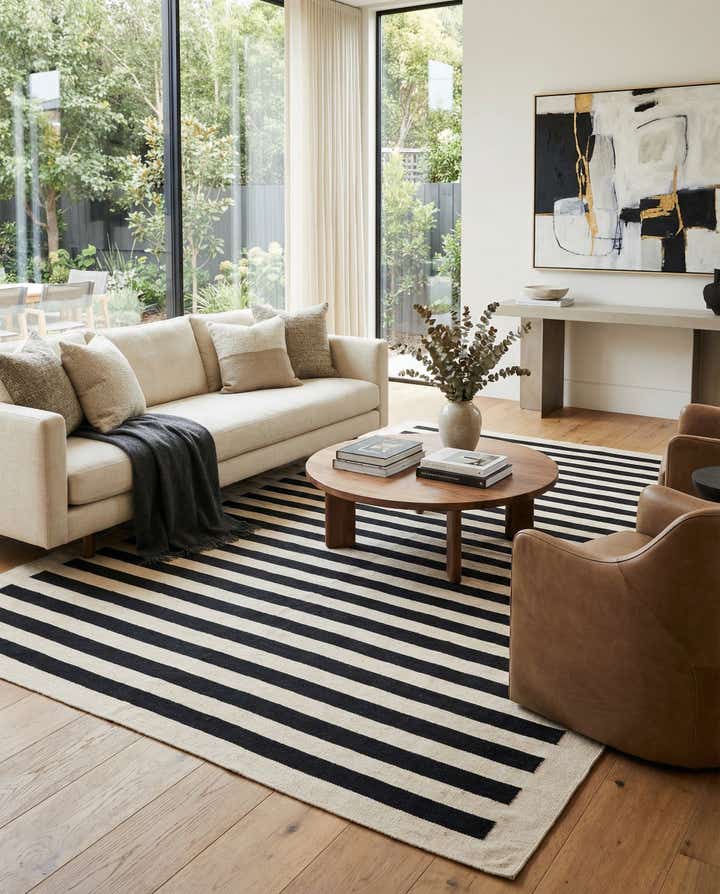 6' 8 x 9' 7 Hand Woven Kilim Modern Wool Rug