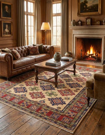 6' 9 x 9' 3 Hand Knotted Kazak Rug