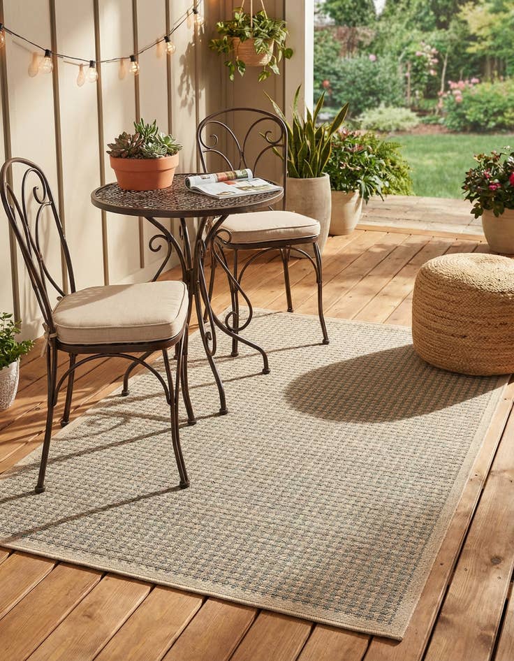 Detail image of 4' x 6'  Washable Border Indoor / Outdoor Rug