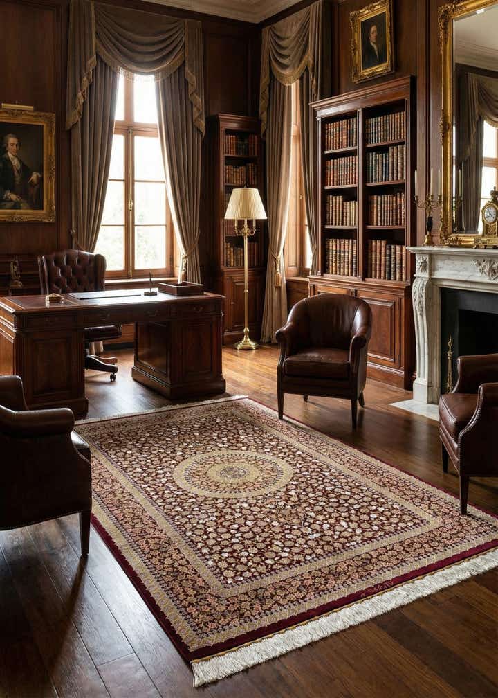 4' 4 x 6' 9 Ghom Silk Rug