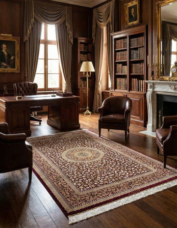 4' 4 x 6' 9 Ghom Silk Rug