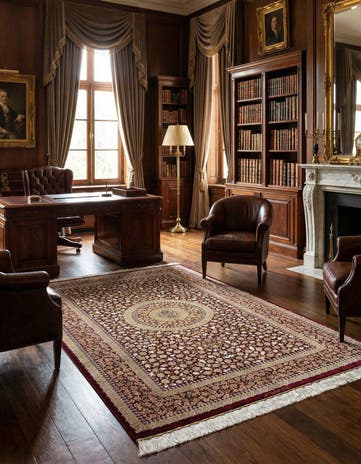4' 4 x 6' 9 Ghom Silk Rug