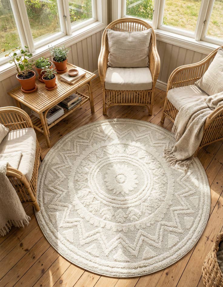 Detail image of  5' 3 x 5' 3 Boho Round Rug