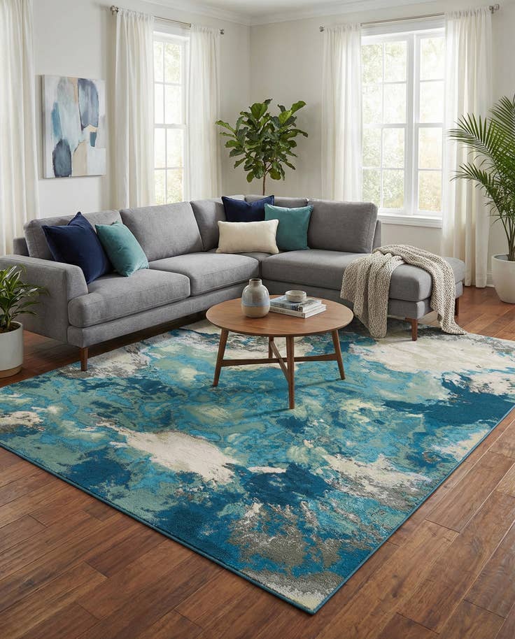 Detail image of 9' x 12' Easy-Clean Modern Indoor / Outdoor Rug