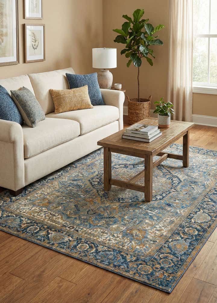 5' 3 x 8' Easy-Clean Traditional Indoor / Outdoor Rug