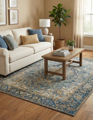 5' 3 x 8' Easy-Clean Traditional Indoor / Outdoor Rug