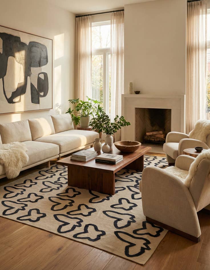 Detail image of 8' 3 x 9' 7  Hand Woven Kilim Modern Wool Rug