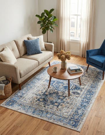 Royal Blue Washable Yara Rug