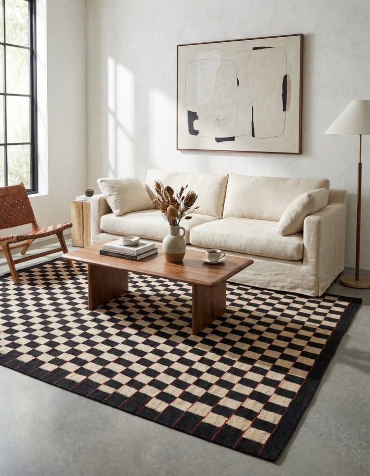 Detail image of 5' 8 x 7' 6  Hand Woven Kilim Modern Wool Rug