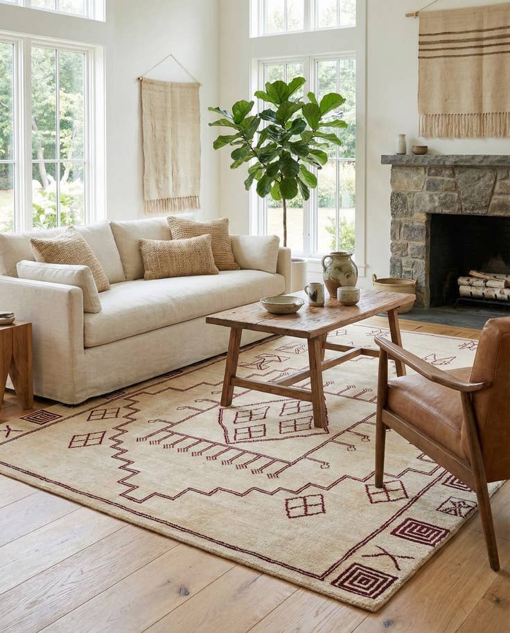 Detail image of 8' x 10' 9 Hand Knotted Moroccan Wool Rug