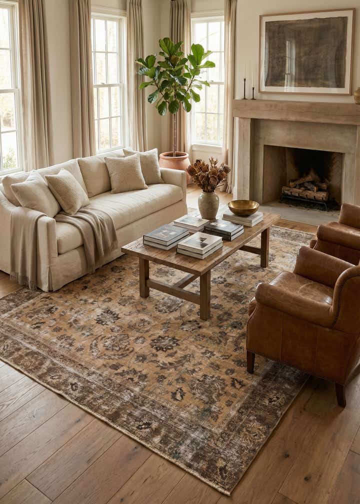 9' x 10' 2 Hand Knotted Ultra Vintage Persian Wool Rug