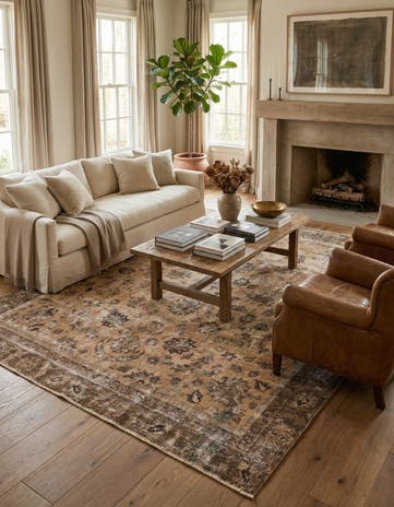 9' x 10' 2 Hand Knotted Ultra Vintage Persian Wool Rug