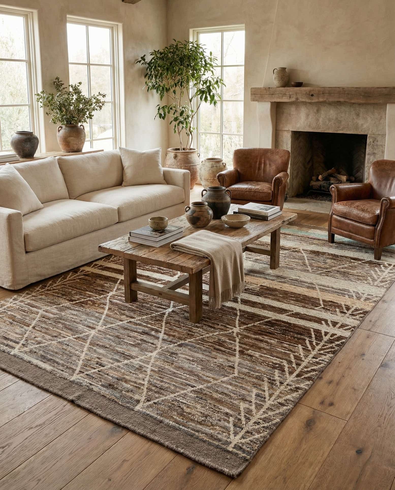 6' 8 x 9' 7 Hand Knotted Darya Wool Rug