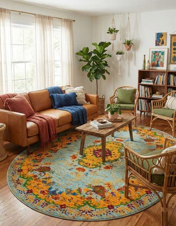 Aqua Calypso Oval Rug