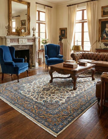 6' 7 x 9' 8 Kashan Wool Rug