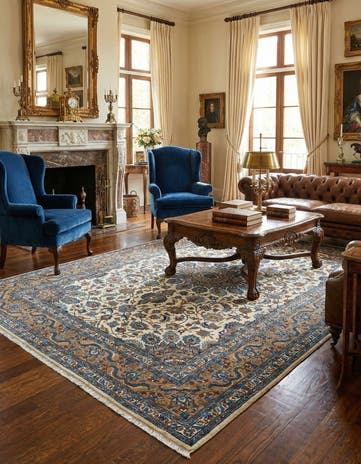 6' 7 x 9' 8 Kashan Wool Rug