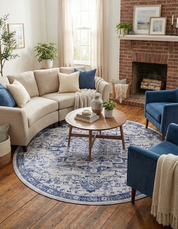 7' 10 x 7' 10 Washable Francesca Round Rug