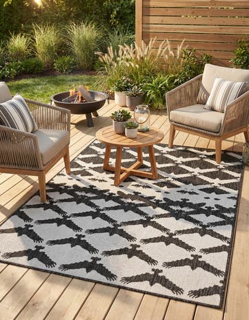 4' x 6' Easy-Clean Modern Indoor / Outdoor Rug