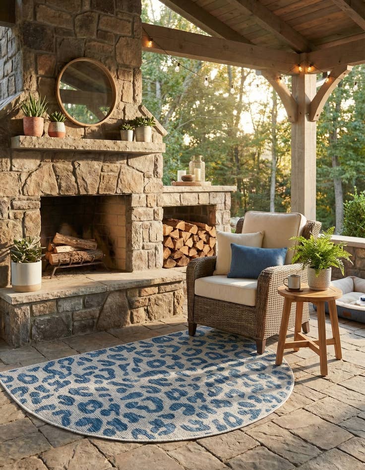 Detail image of  3' x 6'  Washable Safari Indoor / Outdoor Hearth Rug